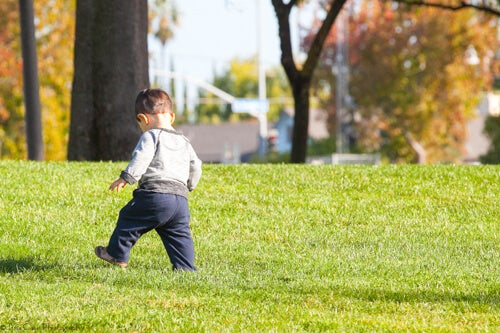 At around 12 months of age many babies are taking their very first steps.