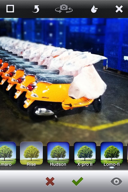 An Instagram photo of a row of scooters.