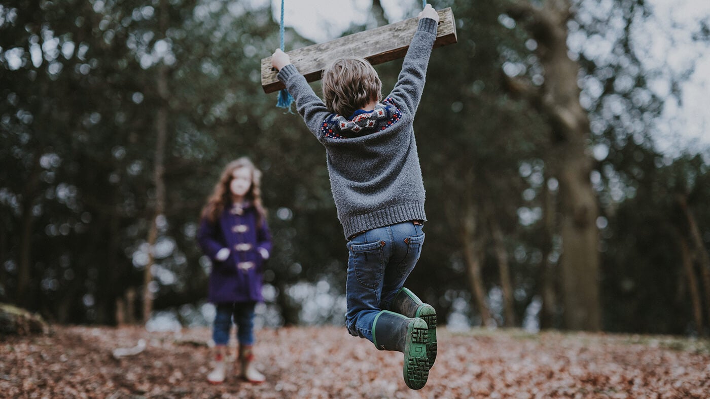 kids on swing