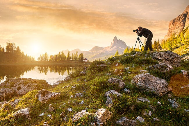 man with tripod