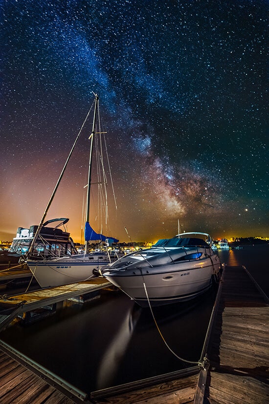 milky way and sail boats