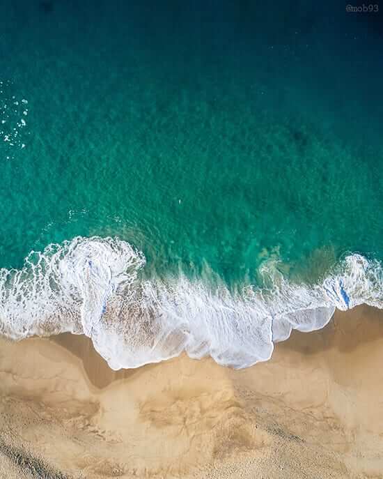 bird's eye view of beach