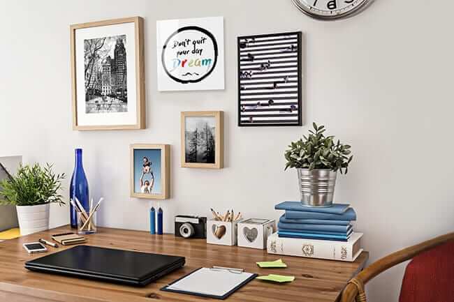 home office gallery wall produced by printique