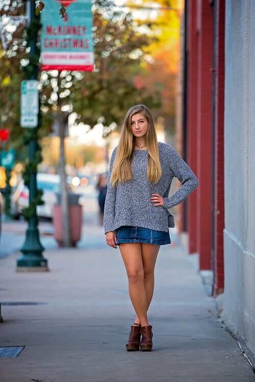 high school senior girl posing