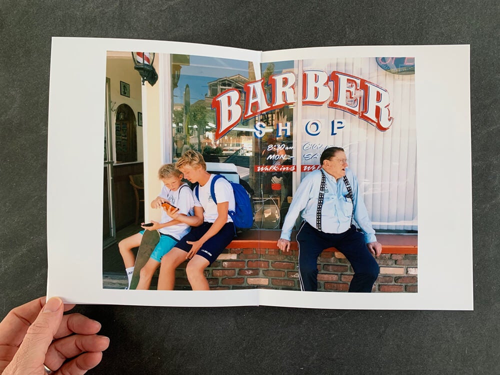 matt cosby photo book by printique showing barbershop
