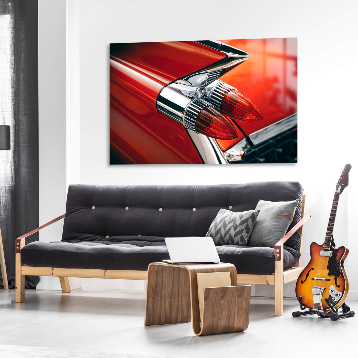 metal print of old fashioned car on wall by printique by adorama