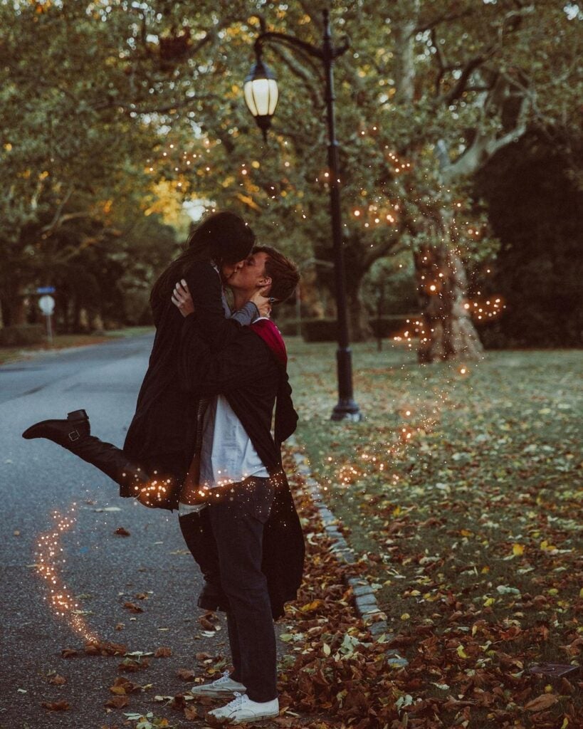 Long Island Photographer Christie Monteleone inspires an adorable couples Halloween photoshoot with a photo of her and her boyfriend dressed as Ron and Hermione.