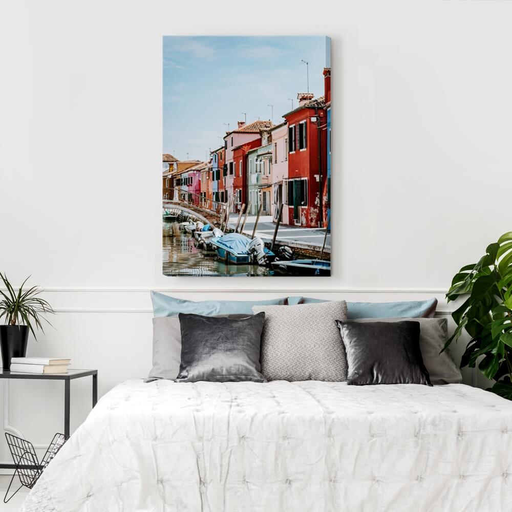 Photograph of Italian canal presents beautifully on canvas print.