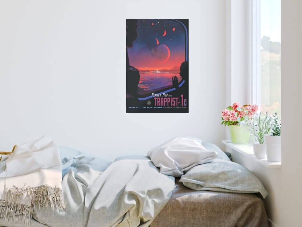 A free print design created by NASA's design team depicts the view from a road trip through the galaxies.