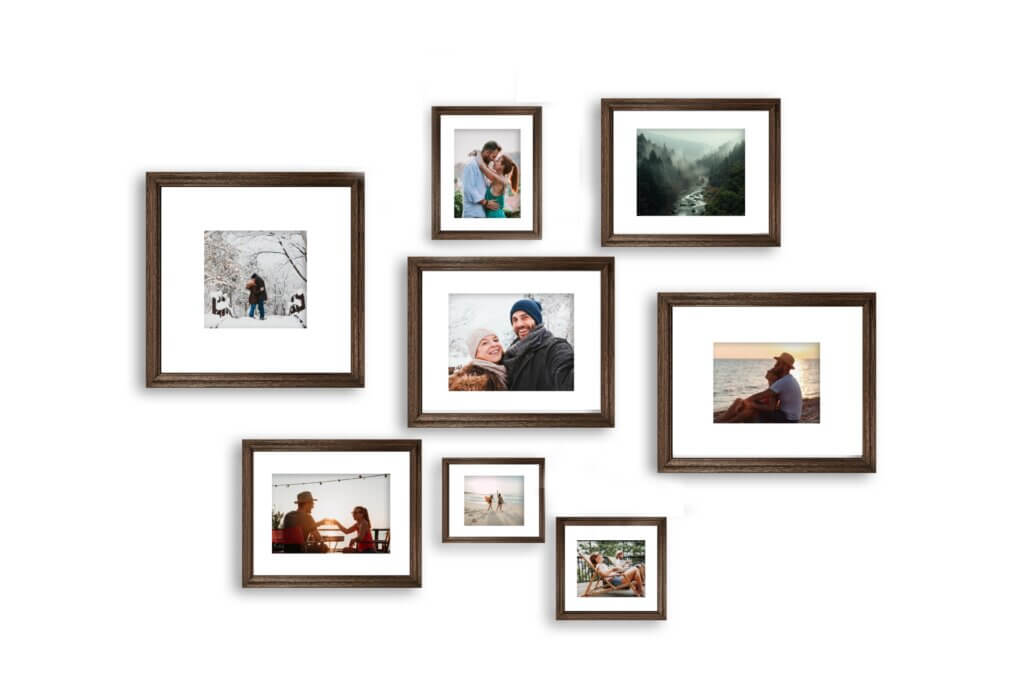 Throwback couple photos printed and framed to create adorable Valentine's Day photo gifts.
