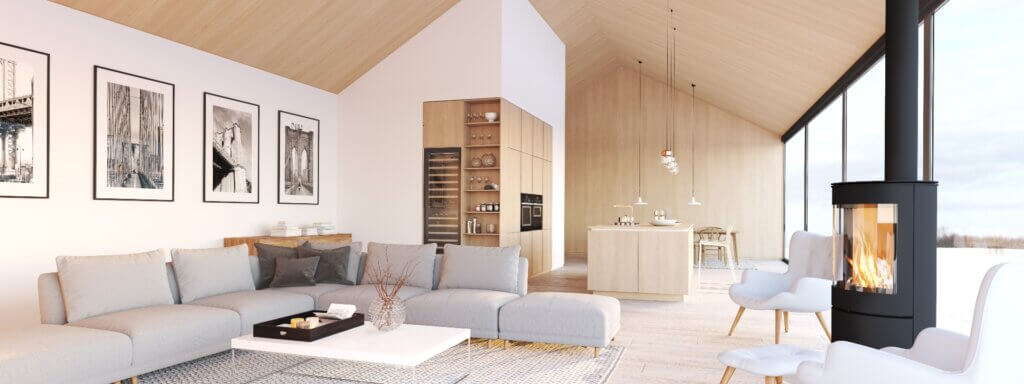 Scandinavian furniture creates a strong home aesthetic in this well-lit Brooklyn penthouse.