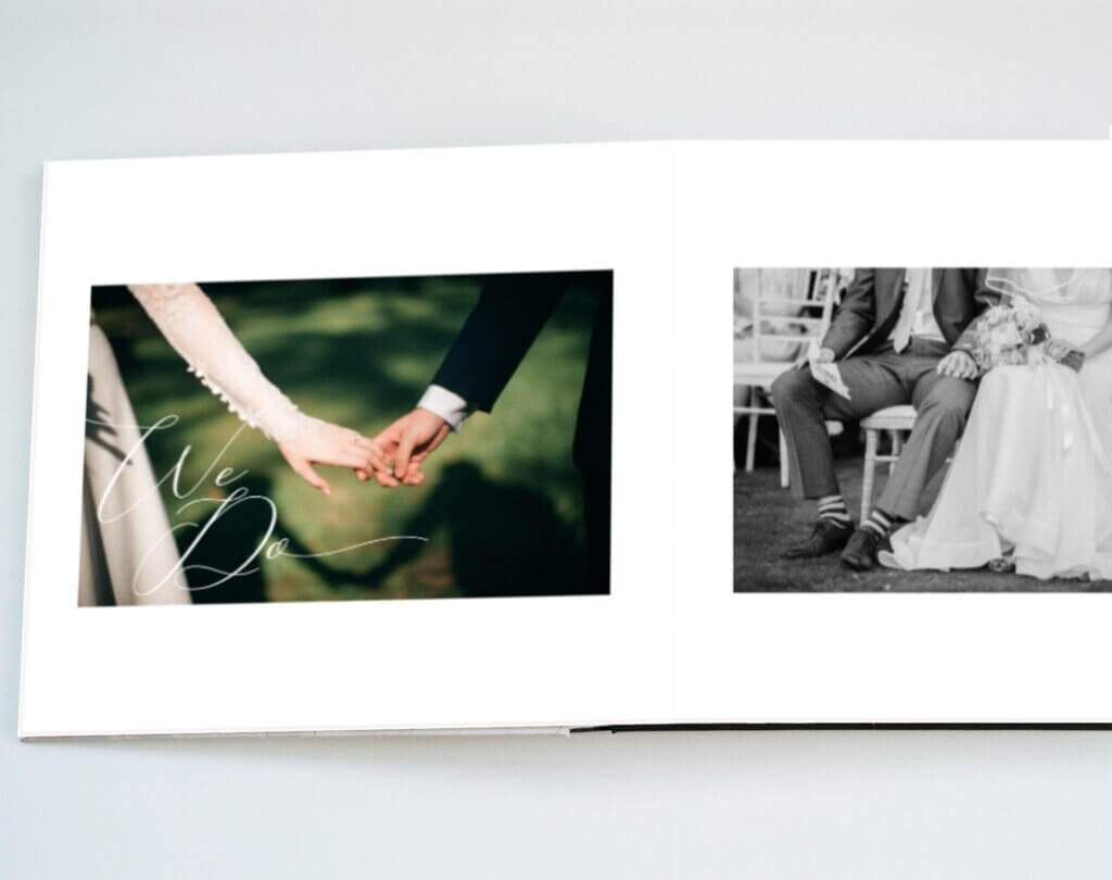 Our We Do sticker used to create the best wedding photo book.