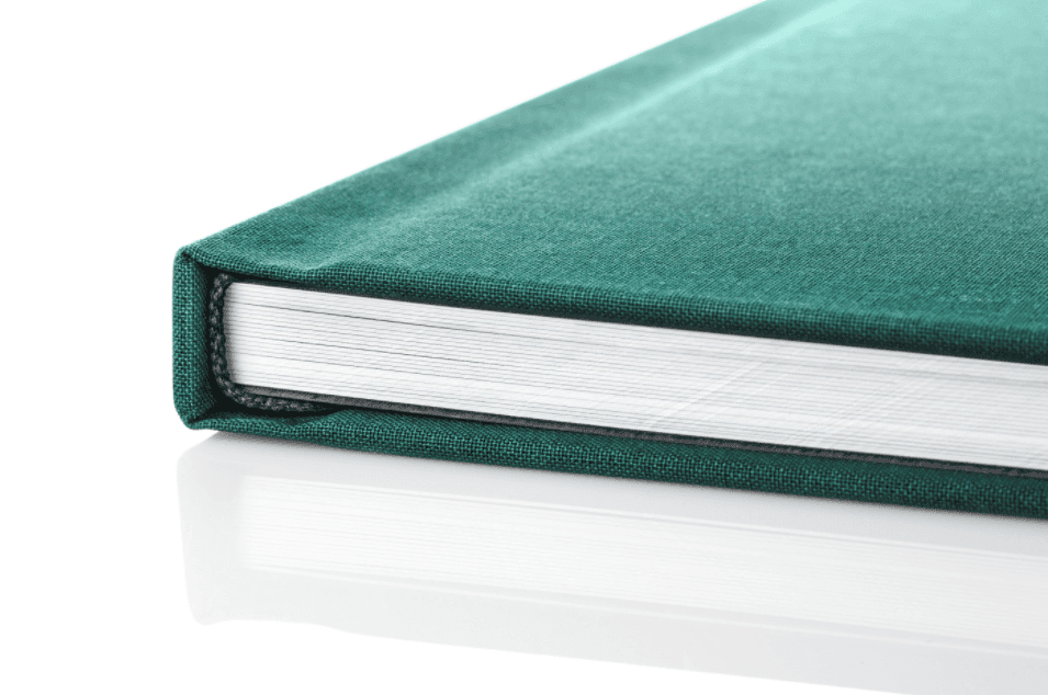 A close up of the quality binding used in the best photo books.