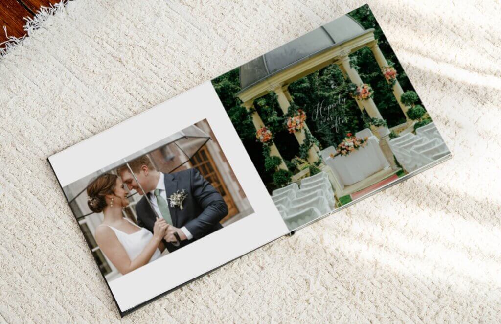 Our Happily Ever After sticker used to create the best wedding photo book.