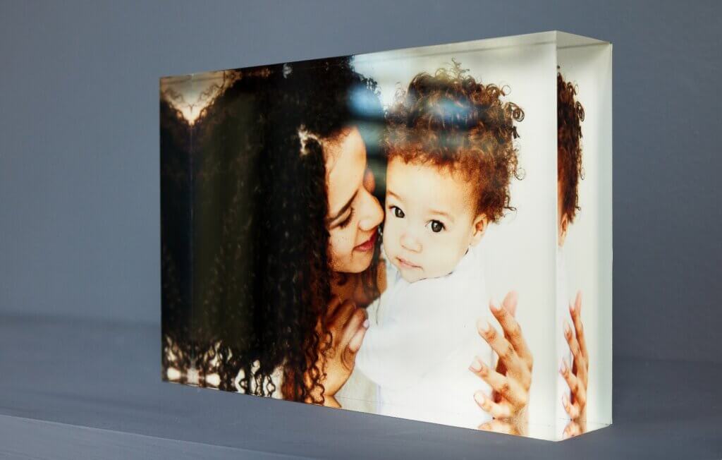 Acrylic photo block makes an everlasting, sentimental Mother's Day gift.