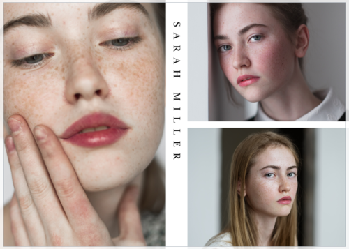 Model Comp Card with 4 Photos